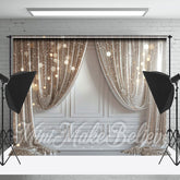 Lofaris Silver Glitter White Retro Wall Backdrop For Photo